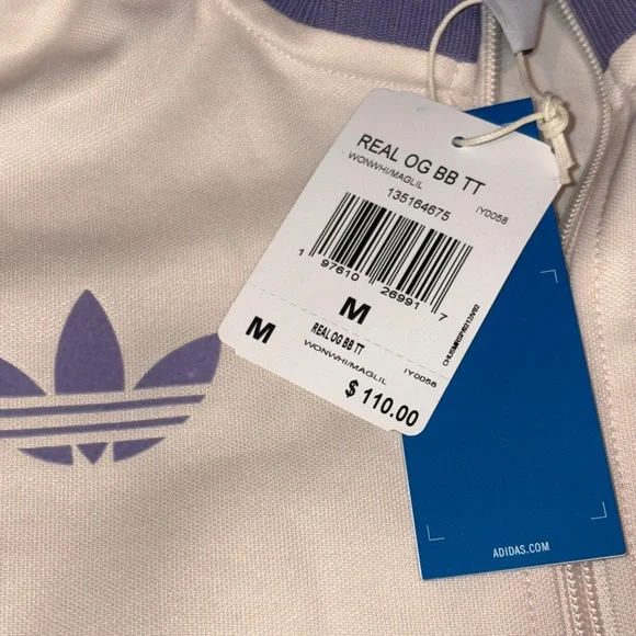 ADIDAS Real Madrid CF OG Track Top Wonder White & Lilac Men’s Jacket Medium - Picture 2 of 3